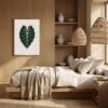 Affiche Alocasia – tirage minimaliste encadré, en situation dans un intérieur