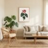 Affiche Anthurium – tirage japandi encadré, en situation dans un intérieur