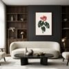 Affiche murale Anthurium accrochée au mur, tirage botanique japandi