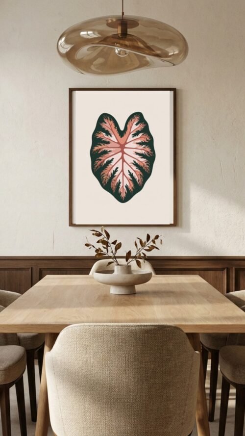 Affiche Caladium – tirage contemporain encadré, en situation dans un intérieur