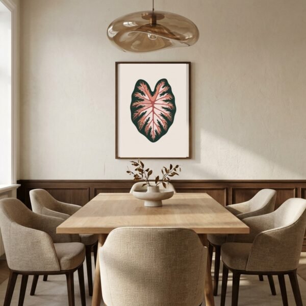 Affiche Caladium – tirage contemporain encadré, en situation dans un intérieur