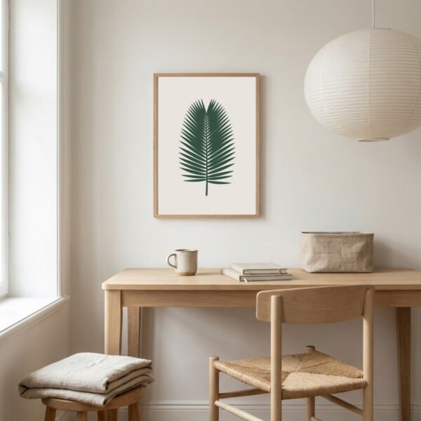 BOT-TRO-000104-mockup-1.jpg Affiche Cycas – tirage minimaliste encadré, en situation dans un intérieur