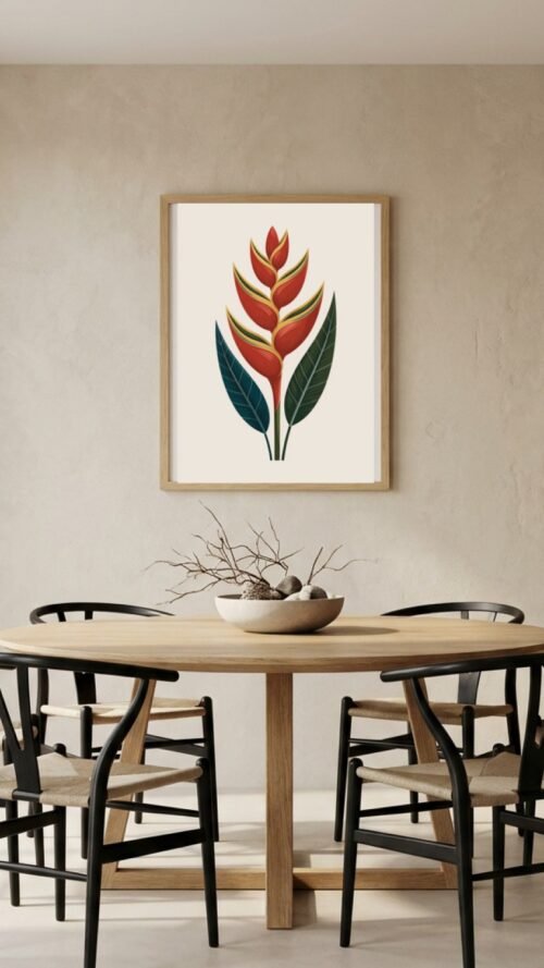 Affiche Héliconia – tirage contemporain encadré, en situation dans un intérieur