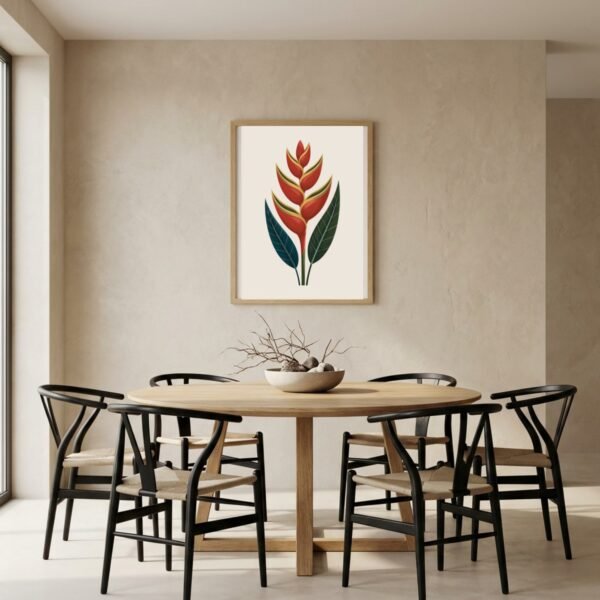 Affiche Héliconia – tirage contemporain encadré, en situation dans un intérieur