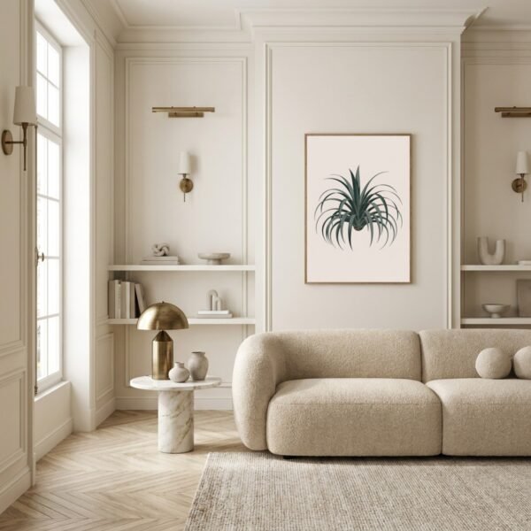 Affiche murale Dracaena accrochée au mur, tirage botanique minimaliste