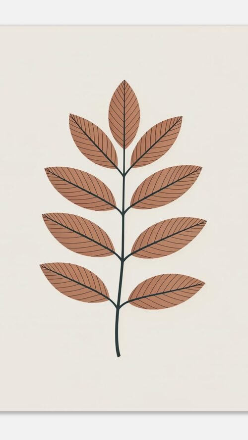 Affiche Frêne, tirage botanique minimaliste à encadrer, format A4 à A1