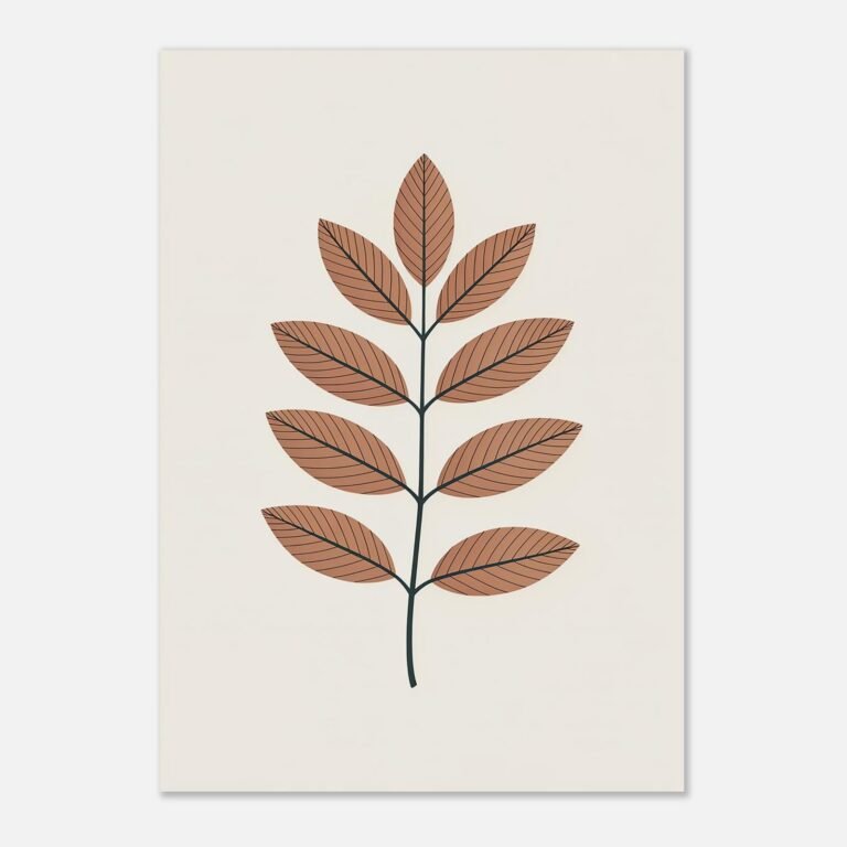 Affiche Frêne, tirage botanique minimaliste à encadrer, format A4 à A1