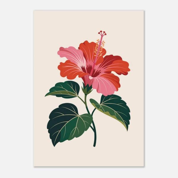 Affiche Hibiscus, tirage botanique contemporain à encadrer, format A4 à A1