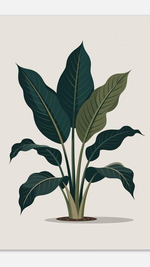 a51de082-1cbd-4dda-897e-775d77adc43c-1.jpg Affiche Aspidistra, tirage botanique contemporain à encadrer, format A4 à A1