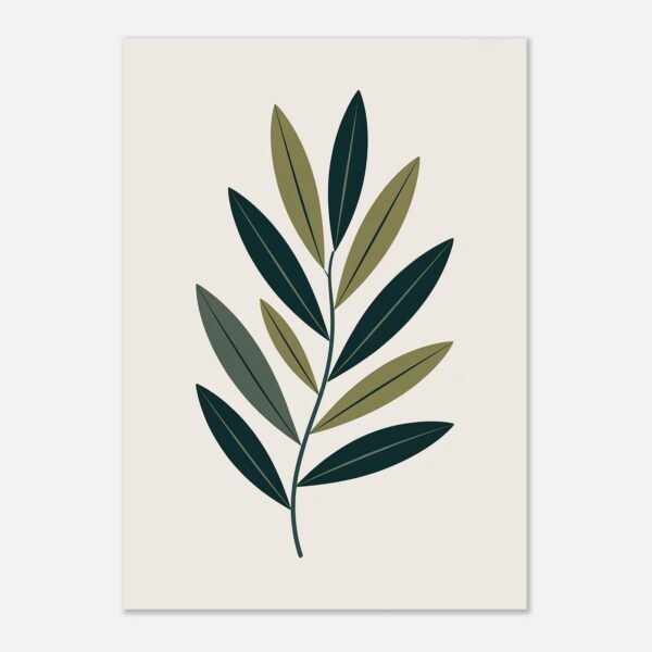 Affiche Composition rameaux d'olivier, tirage botanique contemporain à encadrer, format A4 à A1