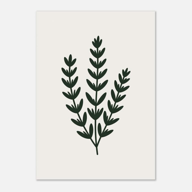 Affiche Thym, tirage botanique contemporain à encadrer, format A4 à A1