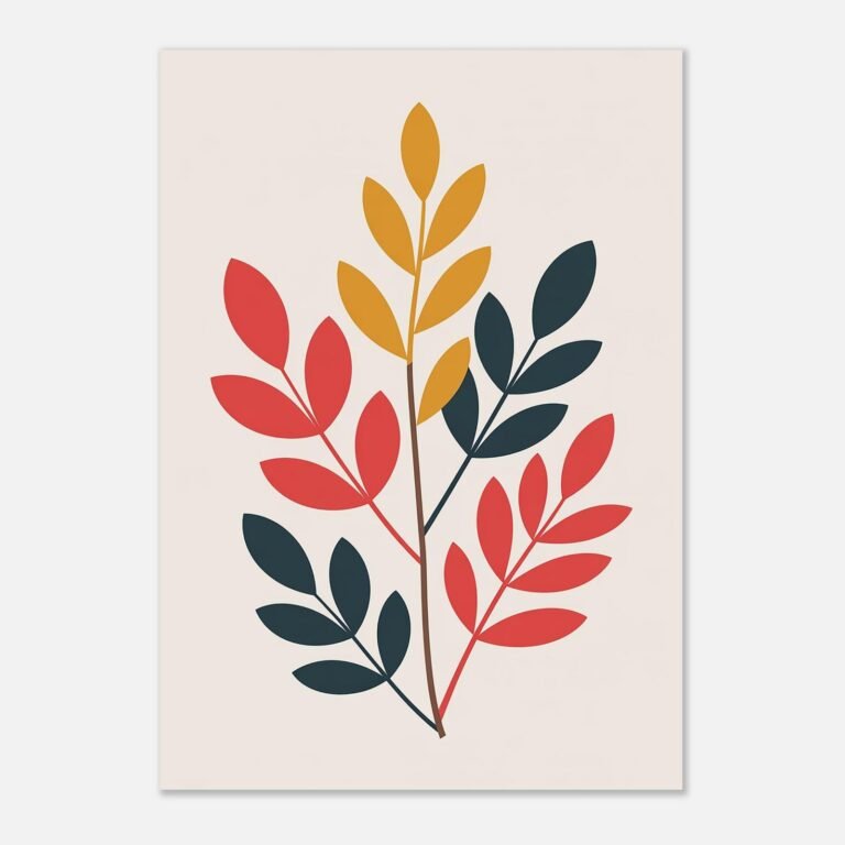 Affiche Composition branches nues, tirage botanique contemporain à encadrer, format A4 à A1