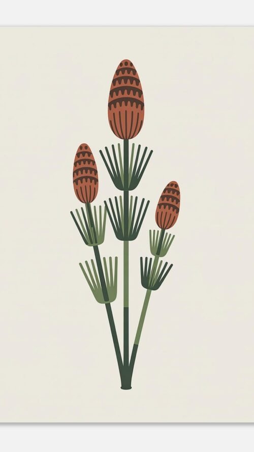 Affiche Prêle, tirage botanique contemporain à encadrer, format A4 à A1