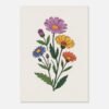 Affiche Composition fleurs sauvages, tirage botanique minimaliste à encadrer, format A4 à A1