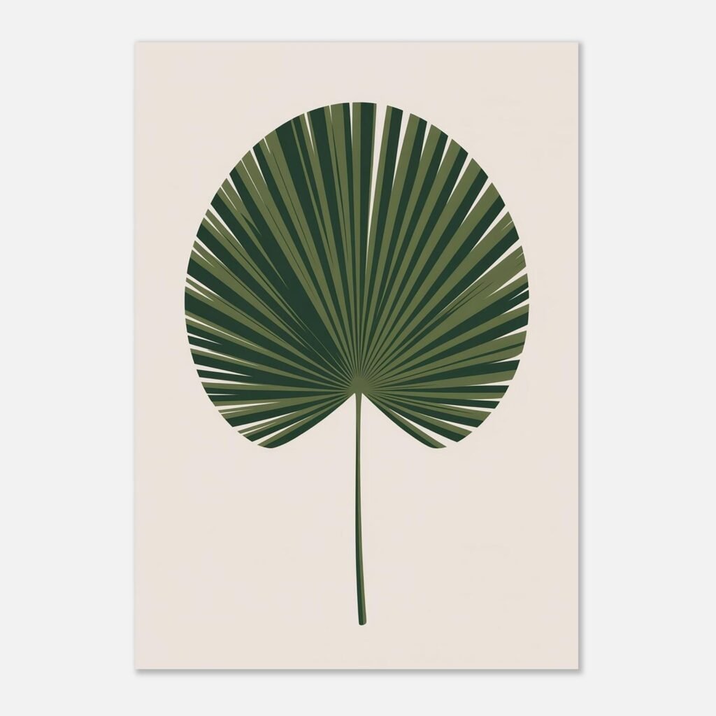 Affiche Palmier éventail, tirage botanique contemporain à encadrer, format A4 à A1