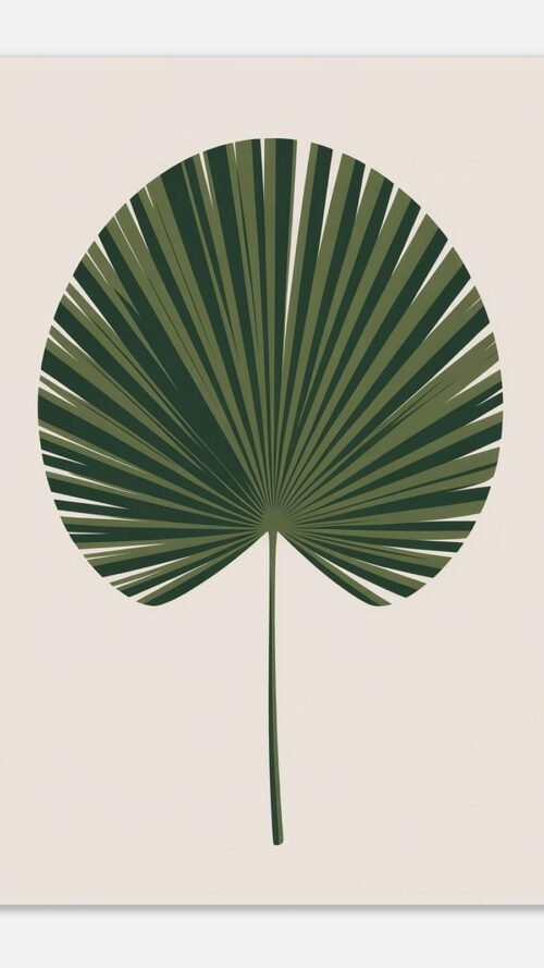 Affiche Palmier éventail, tirage botanique contemporain à encadrer, format A4 à A1