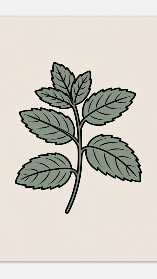 d6e96916-8190-4023-be57-e34f27816b89-1.jpg Affiche Menthe, tirage botanique minimaliste à encadrer, format A4 à A1