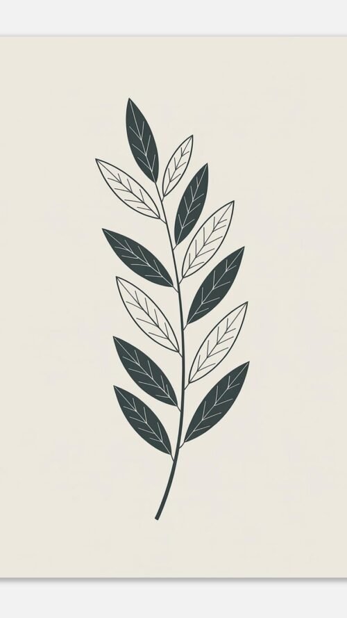 Affiche Saule, tirage botanique minimaliste à encadrer, format A4 à A1