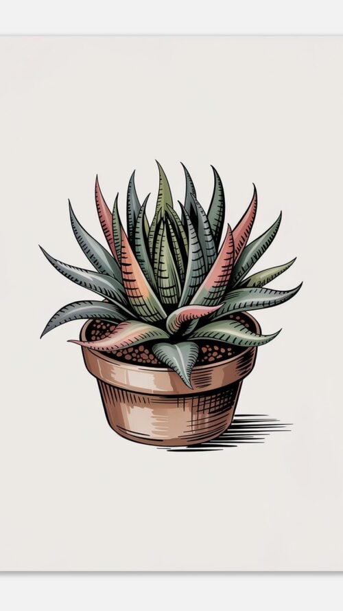 eed9ad8b-c505-412f-b228-6752cf18a527-1.jpg Affiche Haworthia, tirage botanique japandi à encadrer, format A4 à A1