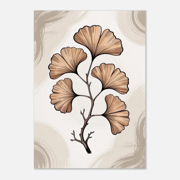 Affiche Ginkgo, tirage botanique japandi à encadrer, format A4 à A1