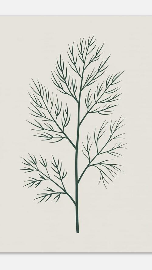 ff000198-10db-4bdf-bda4-6028f9061418-1.jpg Affiche Aneth, tirage botanique minimaliste à encadrer, format A4 à A1